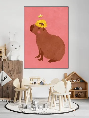 Capybara With Sunflower