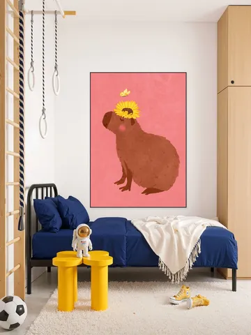 Capybara With Sunflower