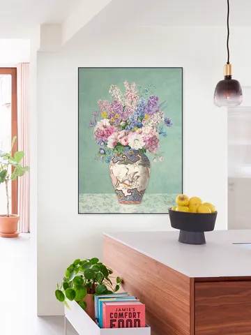 Vintage Floral Chinoiserie Vase
