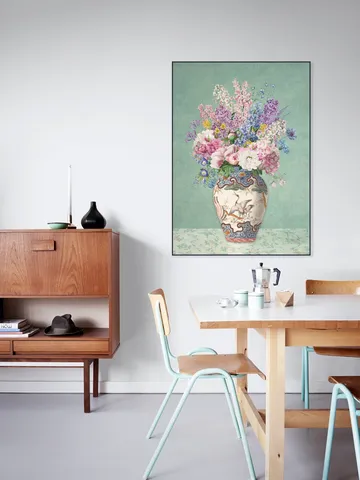 Vintage Floral Chinoiserie Vase