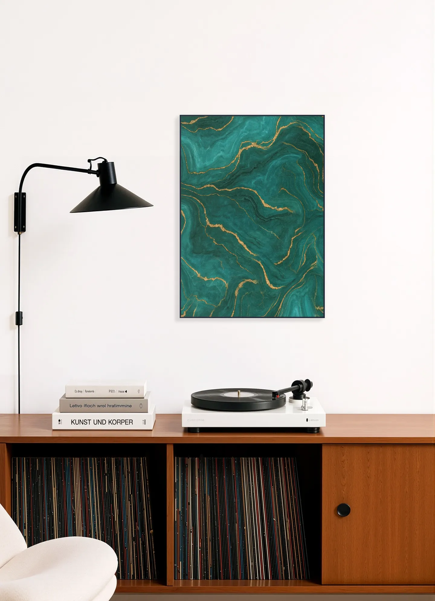 Marbled Teal & Gold Gem Stone