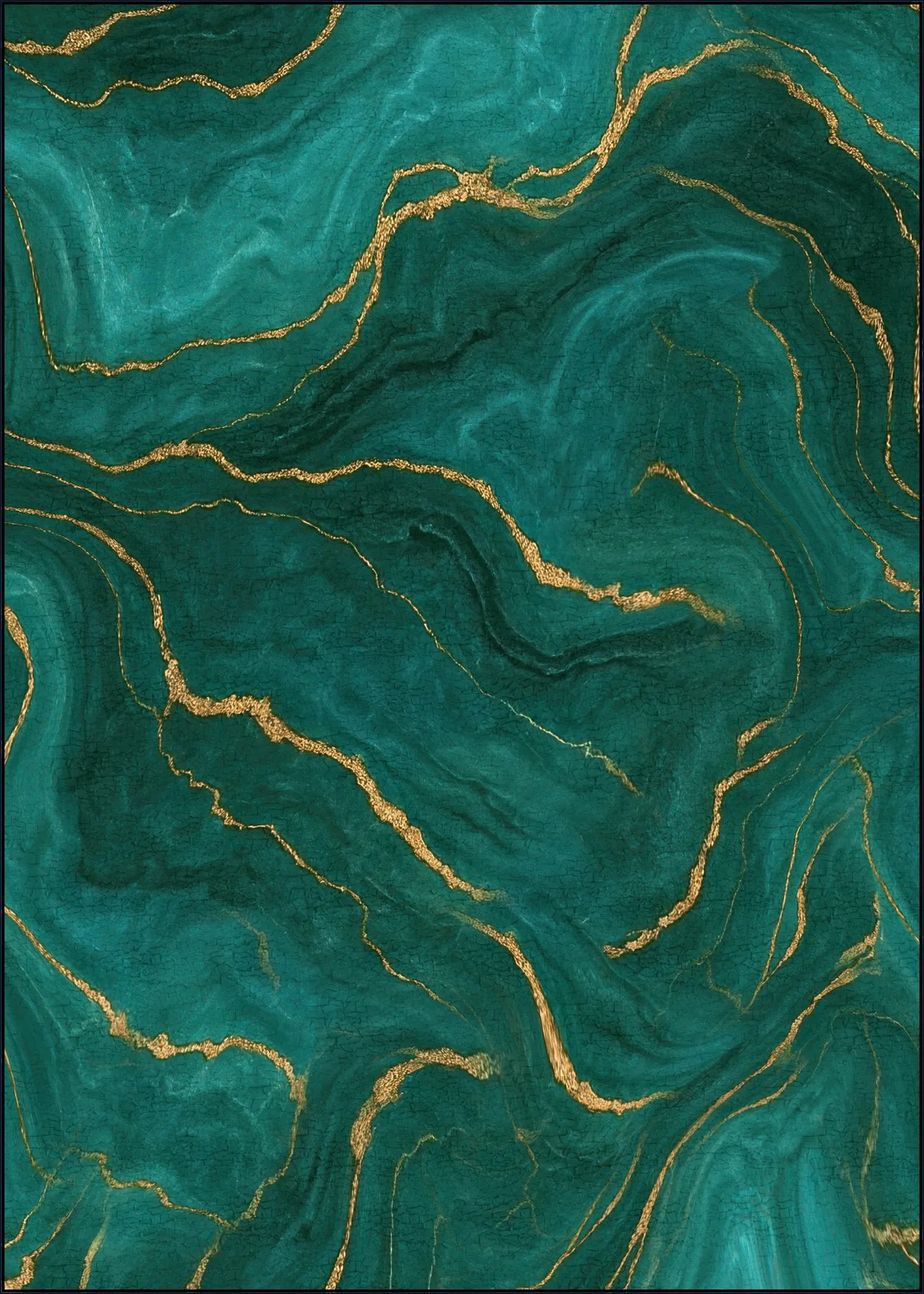 Marbled Teal & Gold Gem Stone