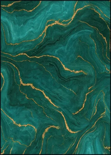 Marbled Teal & Gold Gem Stone