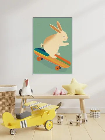 Bunny On Skateboard