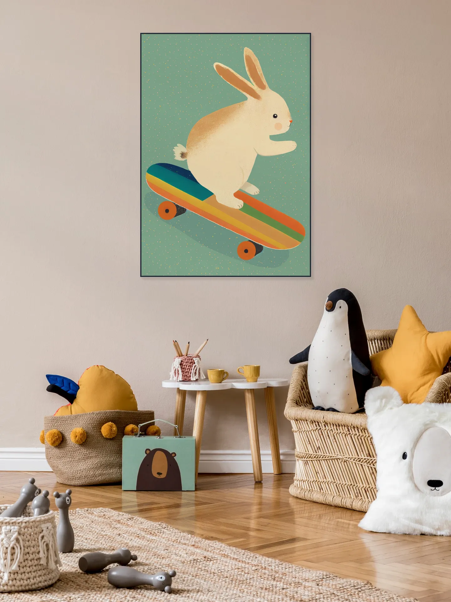 Bunny On Skateboard