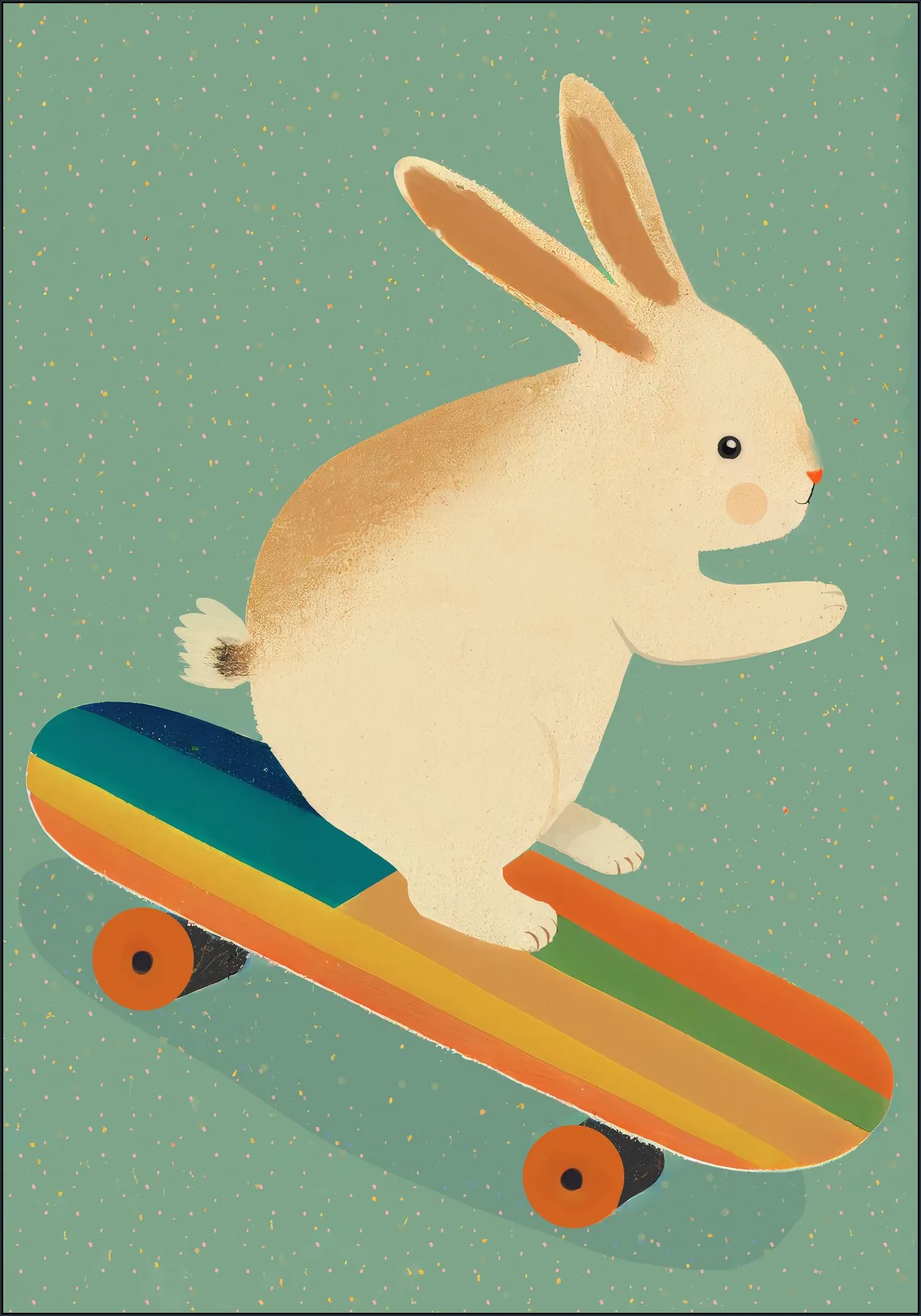 Bunny On Skateboard
