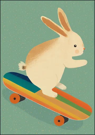 Bunny On Skateboard